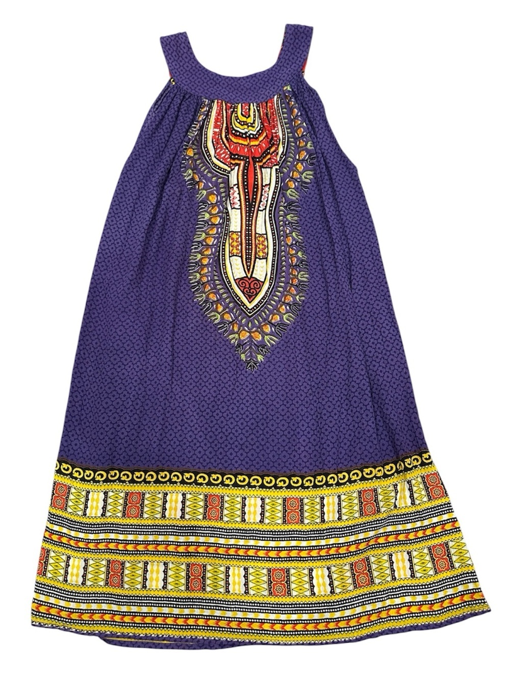 NWT Boho Print MIDI Dress high Neck Lightweight Swim Cover Pockets One Size